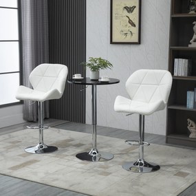 HOMCOM Scaun Bar Reglabil Pivotante si Antiderapant, Scaun bar Modern,Sarcina Maxima 120 kg,Elegante și Confortabile,Albe | Aosom Romania
