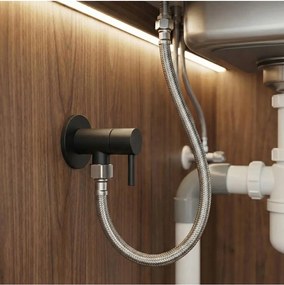 Robinet coltar 1 2   x 3 8   negru