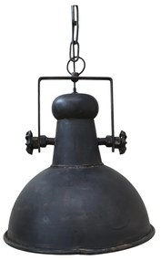 Lampă suspendată din metal, finisaj negru antichizat, H40 x D32 cm, Factory