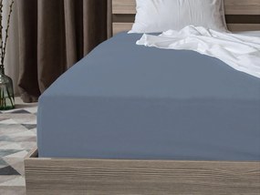 Cearsaf jersey albastru 180 x 200 cm