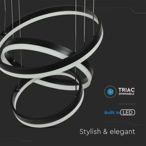 Lustră LED dimabilă pe cablu LED/86W/230V 3000K negru