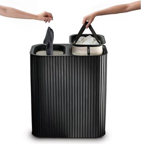 Coș de rufe negru 2x45 l din bambus Tota Luxe – Joseph Joseph