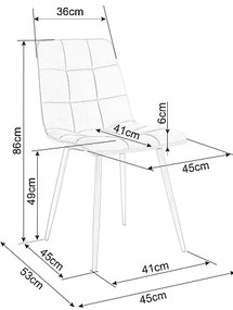 Scaun de bucaterie Mila D Velvet, gri