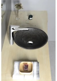 Sapho - Lavoar pentru blat BLOK Ø 40 cm maro/piatră