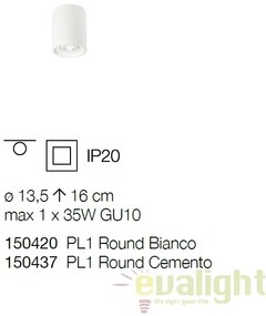 Plafoniera design modern minimalist OAK PL1 ROUND alba 150420