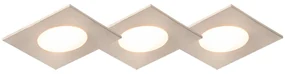 Set de 3 spoturi îngropate pătrate din oțel inclusiv LED IP65 - Simply