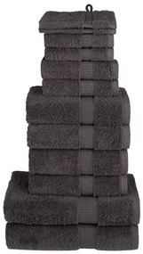 vidaXL Set de prosoape premium SOLUND, 12 piese, antracit, 600 g/m²