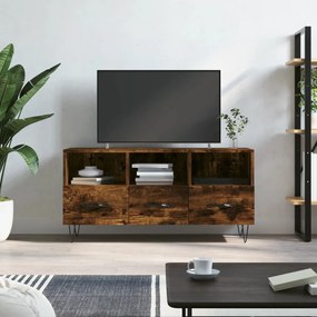 vidaXL Dulap TV stejar afumat, 102x36x50 cm, lemn prelucrat
