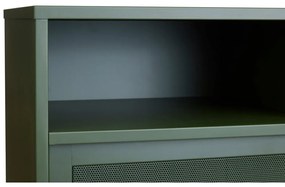 Dulap verde închis din metal cu ușă glisantă 90x140x40 cm Veep – Unique Furniture