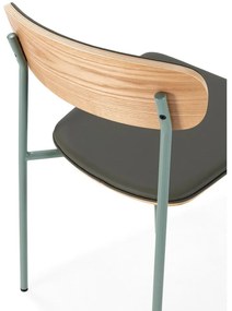 Scaune de dining verde-închis stivuibile 2 buc. tapițate Saula – Marckeric