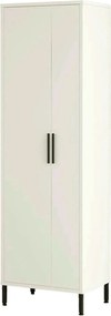Dulap DY1-W, alb/negru, PAL melaminat, cu 2 usi, 50x36x165 cm
