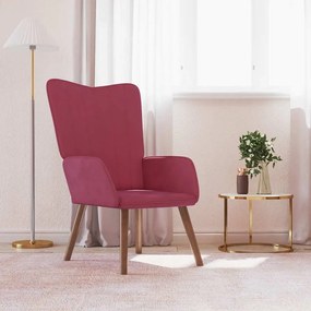 327660 vidaXL Scaun de relaxare, roșu vin, catifea