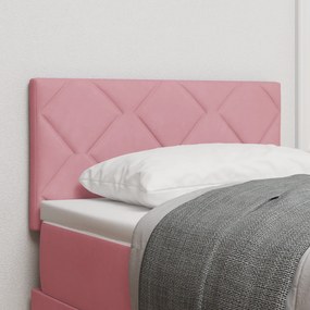 vidaXL Tăblie LED cu lumini cu bandă LED Geometric Roz 80 cm Catifea