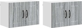 vidaXL Dulapuri de perete pentru bucătărie Pe perete 2 pcs Gri Sonoma