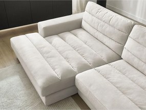 Colțar bej cu tapițerie din catifea (cu colț pe partea stângă/cu șezlong) Sierra – Bobochic Paris