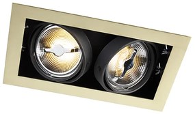 Spot integrat reglabil din alamă cu 2 lumini - Oneon