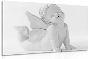 Tablou alb-negru statuie drăguță de înger