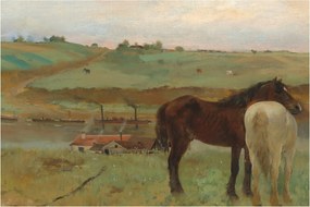 Tablou - Edgar Degas, Horses in a Meadow, reproducere (90x60 cm)