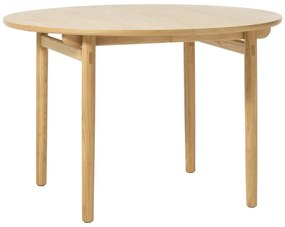Masă de dining rotundă extensibilă cu aspect de lemn de stejar ø 120 cm Carno – Unique Furniture