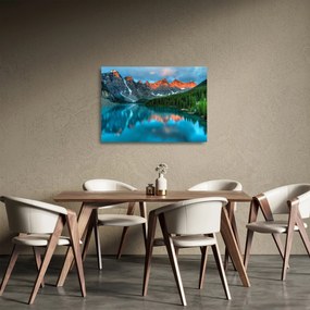 Tablou pe sticlă - Lac turcoaz (70x50 cm)