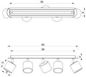 Spot DIXIE 5xGX53/11W/230V albastru