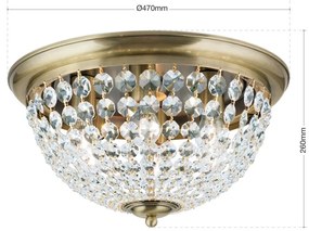 Plafoniera cristal Asfour design elegant lux PLAFOND D-47cm alama