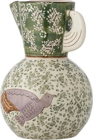 Carafă din ceramică cu pasăre și motive florale pictate manual, 14,5×21 cm, „Hezha"
