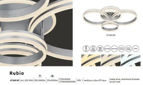 Plafoniera LED dimabila cu telecomanda design modern Rubio gri
