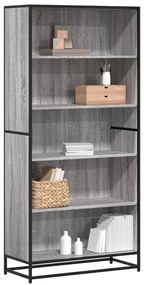 vidaXL Bibliotecă, gri sonoma, 80,5x35x170,5 cm, lemn prelucrat