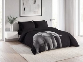 Lenjerie de pat din microfibra ELEPHANT negru Dimensiune lenjerie de pat: 2 buc 60 x 70 cm | 200 x 200 cm