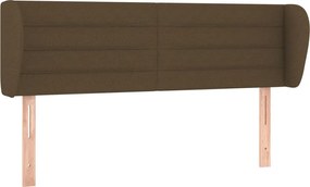 vidaXL Tăblie de pat cu aripioare maro închis 147x23x78/88 cm textil