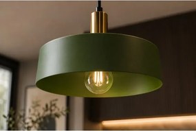 Lustră pe cablu HAKI 3xE27/60W/230V verde/crom lucios