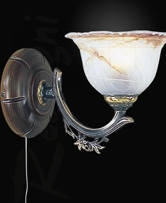 Aplica de perete rustica design italian din alama cu lemn 2801