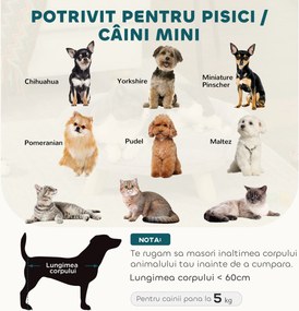PawHut Canapea Înălțată pentru Câini și Pisici cu Spătar, 47x40x20 cm, Gri | Aosom Romania