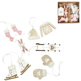 Set decoratiuni suspendate de Craciun NORDIC MOMENTS 6 buc roz