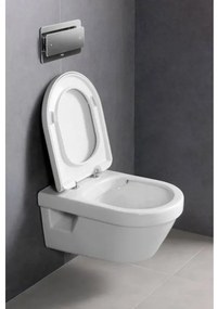 Set vas WC rimless suspendat, Villeroy&amp;Boch Architectura, cu capac inchidere lenta si rezervor Geberit Duofix Sigma UP320