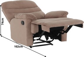 Fotoliu de masaj, reglabil, material textil grej TAUPE, LAMBERT