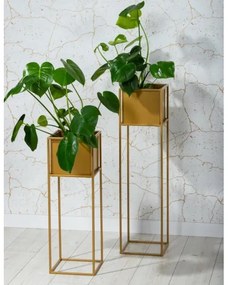 Suport pentru flori 90x24 cm, culoare aurie