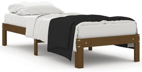810328 vidaXL Cadru de pat mic single, maro miere, 75x190 cm, lemn masiv
