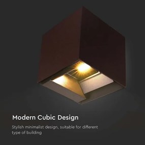 LED lampă solară de perete cu senzor, 9W, 3,7V, 3000/4000/5000K, IP65, maro