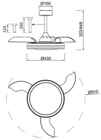 Lustra LED RGB CCT cu ventilator si telecomanda NORTH alb MA-8729