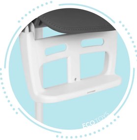 Scaun înalt pliabil 3 în 1 gri