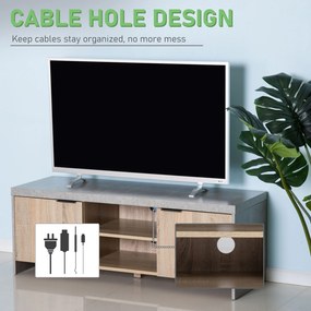 HOMCOM Mobilier TV Modern din Lemn cu Dulapuri Gri 120x40x44cm