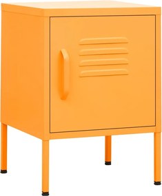 vidaXL Noptieră, galben muștar, 35x35x51 cm oțel