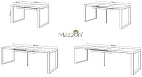 Mazzoni AVARI Beton Deschis Atelier - MASĂ LOFT PENTRU LIVING/SUFRAGERIE EXTENSIBILĂ până LA 270 sau 290 cm!
