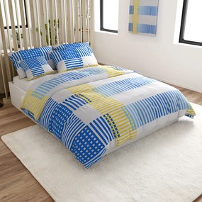 Lenjerie de pat din microsaten MIRVOLLI, alb-albastru Dimensiune lenjerie de pat: 70 x 90 cm | 140 x 200 cm