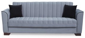 Canapea QUEEN extensibila, 3 locuri, cu arcuri si lada depozitare, gri, 218x70x80 cm