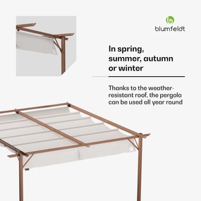 Blumfeldt Pantheon Wall Pergola, pergolă montată pe perete, 3 x 3 m, oțel vopsit cu pulbere, rezistentă la intemperii