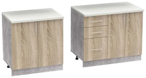 Set mobila bucatarie 4 buc Festa V Pako World Sonoma 160x60x85 cm