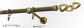 Galerie simpla striat LILLET 19 mm - aur antic (Alege marime: 140 cm)